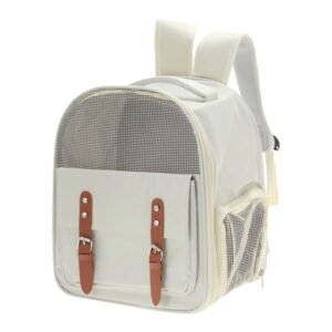 Unique Bargains Pet Backpack for Cats and Small Dogs Breathable Carrier Beige