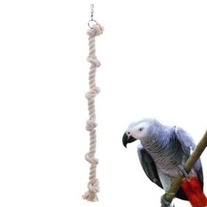 SPRING PARK Parrot Bird Bite Chew Toy Large Cotton Triangle Perch Cage Swing Rope Climbing