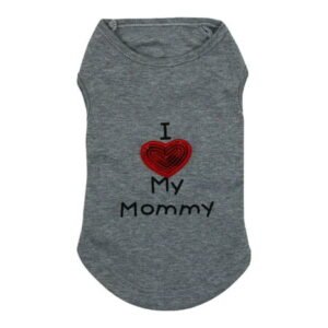 potrochi Puppy Shirt for Small Dog Boy, Dog Clothes Pet Fashion Casual Breathable Comfortable Apparel, Dog Shirts Slogan Vest I Love My Mommy Cute Heart T-Shirt Clothes, Outfits for Dog Cat