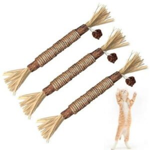 3 Pack Natural Silvervine Sticks Cat Toys, Catmint Silvervine Blend Sticks