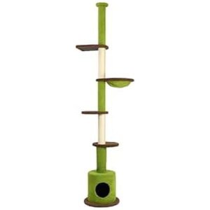 Floor to Ceiling Cat Tree, 88-107 Inch Adjustable Cat Tower, Tall Cat Climbing Post with Scratching Posts, Condo, Hammock & Ball Toy for Indoor Cats