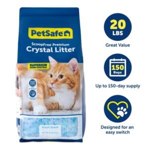 PetSafe ScoopFree Premium Crystal Litter, Fresh Scent, 20-lb Bag, Blue