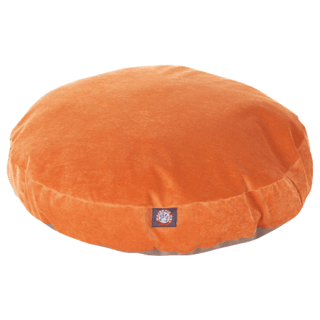 Majestic Pet Villa Round Dog Bed Velvet Removable Cover Orange Small 30″ x 30″ x 4″