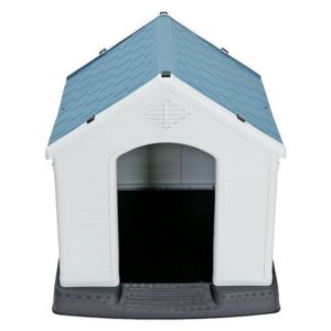 SSyao 32″H Outdoor Dog House Water/Weather Resistant Pet Shelter Dog Kennel, 32″ Height(Blue)
