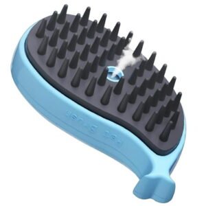3 in 1 Multifunctional Cat Steam Brush – Cat Pet Dog Massage Brush, Self cleaning Brush, Pet Grooming Brush Tool (Blue – Whale)