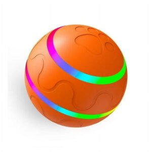 Orange Shaky Toy For Dogs, Interactive Dog Toy, Rechargeable Rolling Toy With Vibration, Led Lights, Two Play Modes For Exercise, Indoor And Outdoor Play