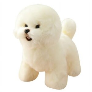 Realistic Plush Dog Toys, Tibetan Mastiff Labrador Bulldog Pomeranian & More, Gift & Home Decor (Bichon Frise,38CM)