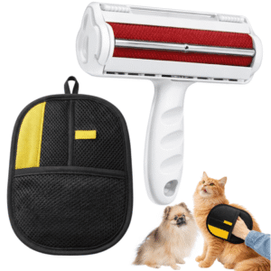 Diphoria 2-in-1 Pet Hair Remover & Grooming Glove Combo – Dog Shedding Brush with Cat Grooming Glove – Removes Fur from Furniture, Couch and Carpet