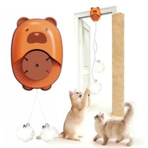 JDMEOPD Interactive Cat Toys for Indoor Cats,Automatic Hanging Electric Cat Teaser Irregular Jumping,USB Rechargeable Durable Safe Hanging Toy for Bored Multi Cats Households