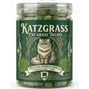 Hackerdom Freeze Dried Cat Grass Treats for Indoor Cats, Natural Hairball Remedy & Dental Cat Treats