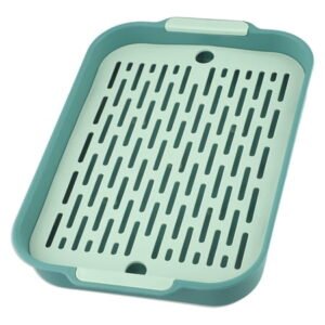 Plastic Grate Small Pet Litter Box, Detachable Dual Layer Litter Tray With Shovel, Splash Proof Easy Clean Potty Accessory for Kitten Hamster Guinea Pig