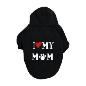 Black Dog Hoodie Pet Sweater Fleece Cloth Warm Clothes For Small Medium Large Xl Size Polyester Black