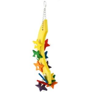 A E Cages Happy Beaks Wood Moon Stars Bird Toy