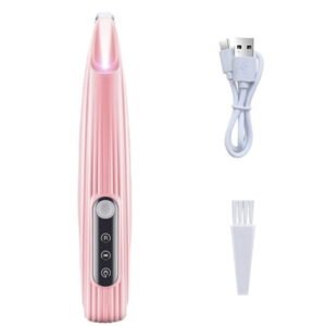 Pet Paw Trimmer with LED Light for Small Dogs – Precision Grooming Tool for Feet, Ears, and Face Hair （Pink）