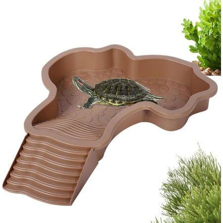 Removable Turtle Bath Bowl, Large Durable Water Basin for Turtles or Reptiles, Easy Assembly with Ladder, Safe Amphibian Habitat Accessory Time-Limited Price Slashes & Steals