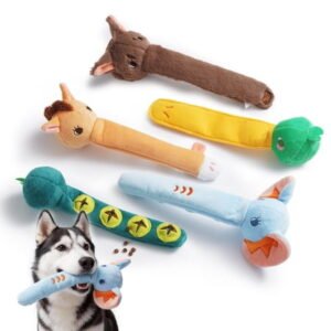 5Pcs Plush Stuffed Animal Dog Squeak Toys for Aggressive Chewers Large Dogs