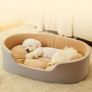 Darzheoy Dog Bed for Small Medium Dogs and Cats, Washable, Non-Slip Bottom, High and Low Sides, with Four-Season Universal Detachable Mat