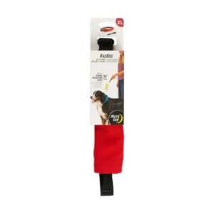Nite Ize Raddog All-In-One Collar + Leash Combo, Dog Collar With Built-In Retractable Leash, Red, X-Large 20″-25″