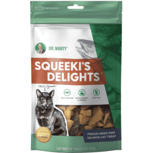 Dr. Marty Squeeki’s Delights Freeze-Dried Raw Salmon Cat Treats, 4 oz