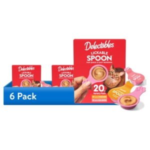 Hartz Delectables Lickable Spoon, Interactive Wet Cat Treats, Variety Pack 20ct