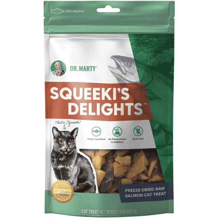Dr. Marty Squeeki’s Delights Freeze-Dried Raw Salmon Cat Treats 4 oz