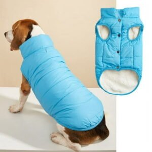 Zhuge Windproof Dog Winter Jacket Dog Coat Warm Dog Vest Cold Weather Pet Apparel with 2 Layers Fleece Lined for Small Medium Large Dogs (XL, Blue)