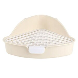 YWMJZEU Triangle Rabbit Litter Box Pet Pan Toilet for Bunny Rabbit Cage Accessories White