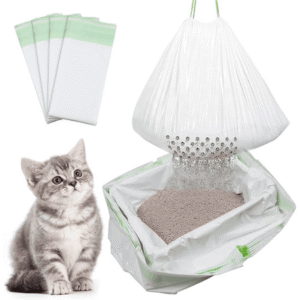 14 Count Cat Litter Box Liners,37×18 inch Heavy Duty Self-Cleaning Cat Litter Bags with Drawstring,Disposable Tear-resistant Poop Bag for Pets