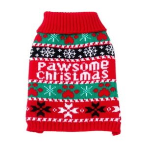 SIYTUAU Pet Dog Cat Knitted Sweater Winter Clothing Green Color With Button Design Soft Warm Fabric For Small Dogs Cats Christmas Holiday Apparel Green