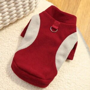 suxuMhao Pet Apparel,1 Piece Gray & Red Pet Clothe Cat & Dog Apparel Dog Clothing Pet Garments Fall&Winter Clothes, M Size & 15.7in Chest Girth & 11.8in Back Length, Suitable for 5.5-8.8lb Pets