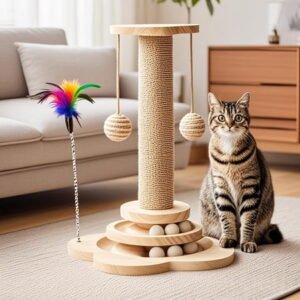 Multi-Level Cat Tree with Scratching Post & Climbing Tower – Cat Condo with Sisal, Perch, Platforms & House for Indoor Cats (50cm, 1 pc)