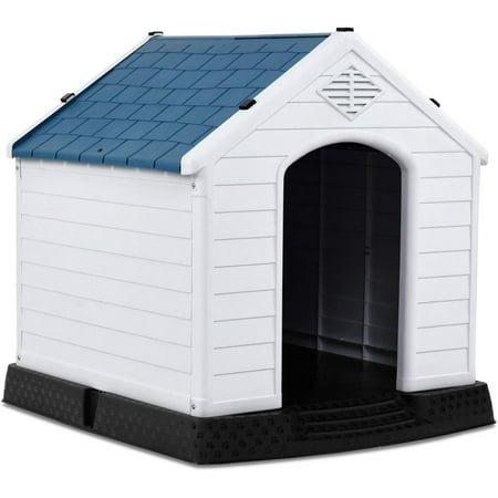 Giantex Dog House for Medium Dogs, Waterproof Plastic Dog Houses with Air Vents and Elevated Floor, Easy to Assemble, Outdoor Cat House Feeding Station Indoor Patio Backyard Dog Kennel House