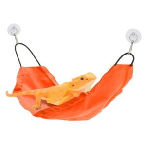 Bearded Dragon Hammock Lizard Hammock with Suction Cups Hooks Bearded Dragon Tank Accessories Reptile Lounger for Geckos Orange 1 Set