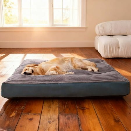 Extra Large Dog Bed – Orthopedic Support, Waterproof Washable Cover, Non-slip Bottom for Large Breed Dogs, Plush Warm Pet Cushion for Indoor Comfort