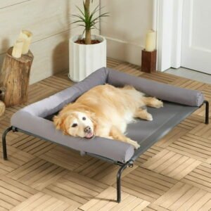 WNPETHOEM Dog Elevated Cooling Dog Bed, Raised Dog Cots Beds for Large Dogs, Outdoor Pet Bed for Large Dogs, Chew Proof Portable Cooling Pet Cot Skid-Resistant Feet, Frame with Breathable Mesh