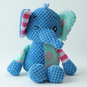pathside Cloth Elephant Plush Soundmaking Toys for Teeth Grinding Resistance and Relief Companion Small Cute Animal Toys Pet Products, Cloth Elephant