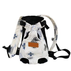 Portable 4-Point Pet Chest Carrier Backpack for Small Medium Dogs Cats, Adjustable Single Double Shoulder Pet Travel Bag, Breathable Pet Outgoing Carrier