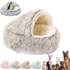 Cozy Cocoon Dogs Bed, Cocoon Dog Bed with Cover Cave, Comfy Cocoon Pet Beds, Plush Dogs Beding Cave for Small Medium Large for Dogs/Cats,Washable Cat Bed,Non-Slip Bottom