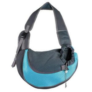 Small Pet Dog Sling Carrier, Breathable Mesh Travel Bag with Adjustable Padded Strap, Front Pouch, and Double Protection for Dogs and Cats, 2.5kg Capacity