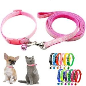 Small Puppy Collar Girl Leash Set, Nylon Basic Reflective Puppy Collars Paw Print for XXS Xs Small Dog Cat Pet Animal Litter Tiny Kitten Boy Girls