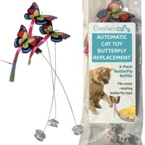 Interactive Cat Toy Butterfly Refills (3 Pack) Replacement Fluttering Butterflies for Electronic Cat Toy Refill, Durable Pet-Safe Material, Indoor Cat Enrichment, Exercise & Hunting Play Accessories