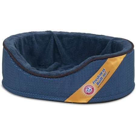 Arm & Hammer Foam Oval Lounger Dog and Cat Bed with Washable Cover, Medium 23″ x 17″, For Small To Medium Breeds