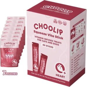 Choolip Vita Stick Heart Support Lickable Treats for Cats & Dogs, 25.9 oz (7 Pouches, 49ct)