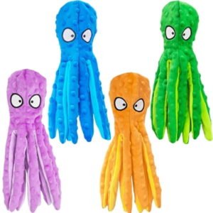 Octopus Plush Dog Toys 4 Pack For Aggressive Chewers