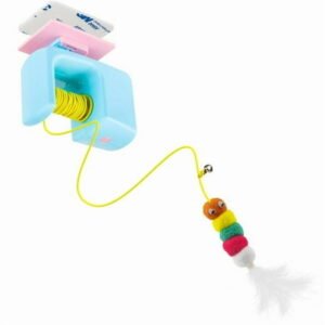 Interactive Hanging Door Cat Toy, USB Rechargeable Electric Bird Teaser for Indoor Cats, Self Play Exercise Toy for Boredom Relief, Blue