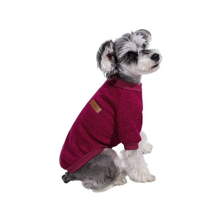 Pet Knit Dog Sweatshirt Decorative Label Daily Casual Dog Apparel for Small Dogs
