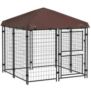 GVN Dog House, Dog Shelter,Dog Kennel Outdoor with Waterproof Canopy, Large Door