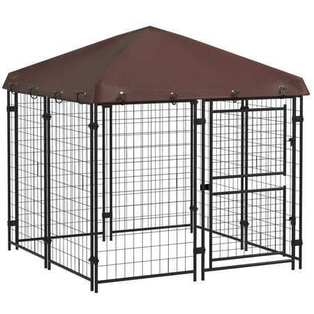 GVN Dog House, Dog Shelter,Dog Kennel Outdoor with Waterproof Canopy, Large Door
