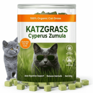 Cat Grass Treats, Cat Grass for Indoor Cats, 100% Organic Hairball Relief & Digestive Support, 120g