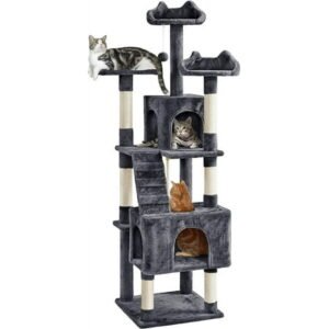 72in Cat Tree for Indoor Cats, Multi-Level Climbing Tower with Scratching Posts, 3 Perches, Pet Furniture Activity Center Play House